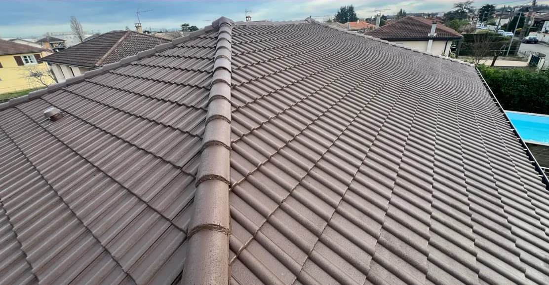 Résine Colorée sur Toiture - Après